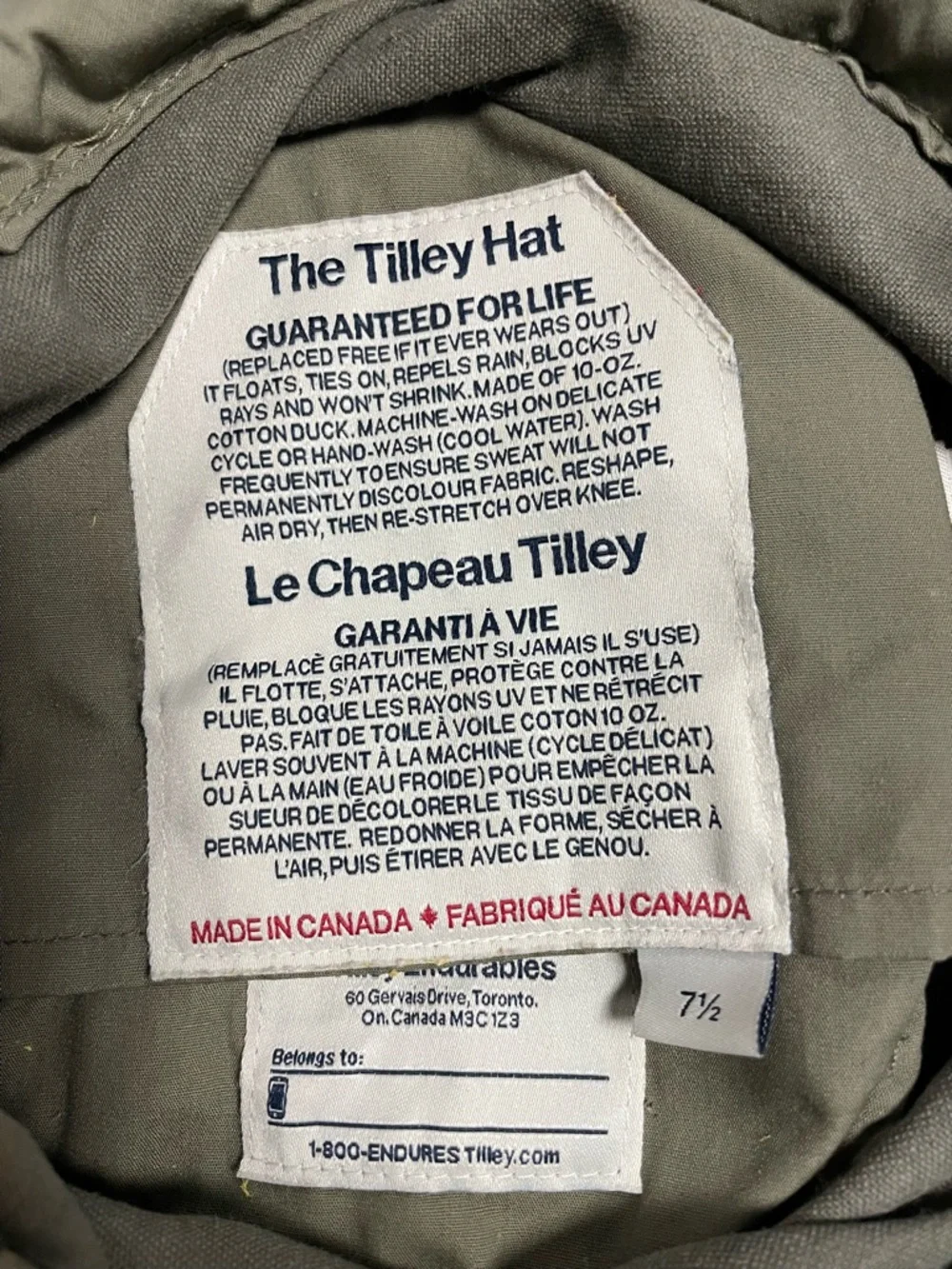 Olive Green Canvas The Tilley Hat - Classic Outdoor Sun Hat - Picture 3 of 9